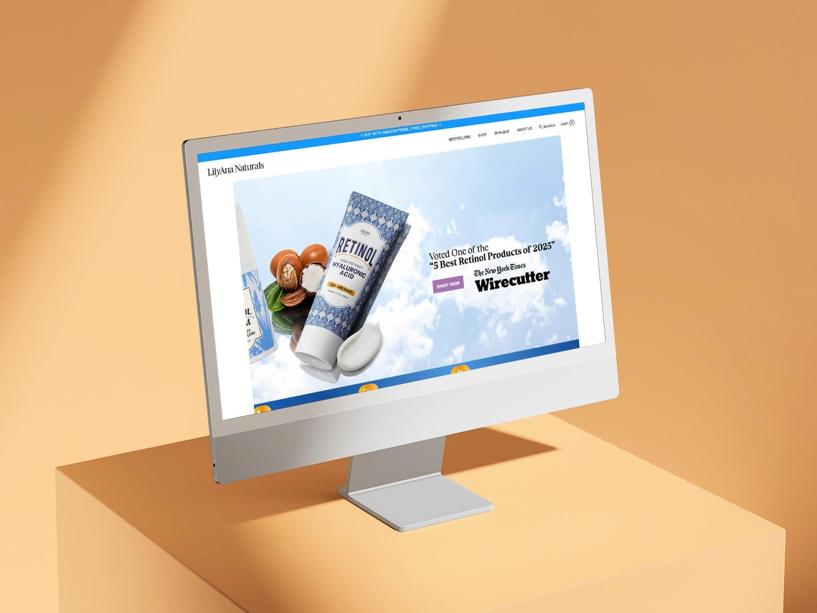 LilyAna Naturals website shown on a device
