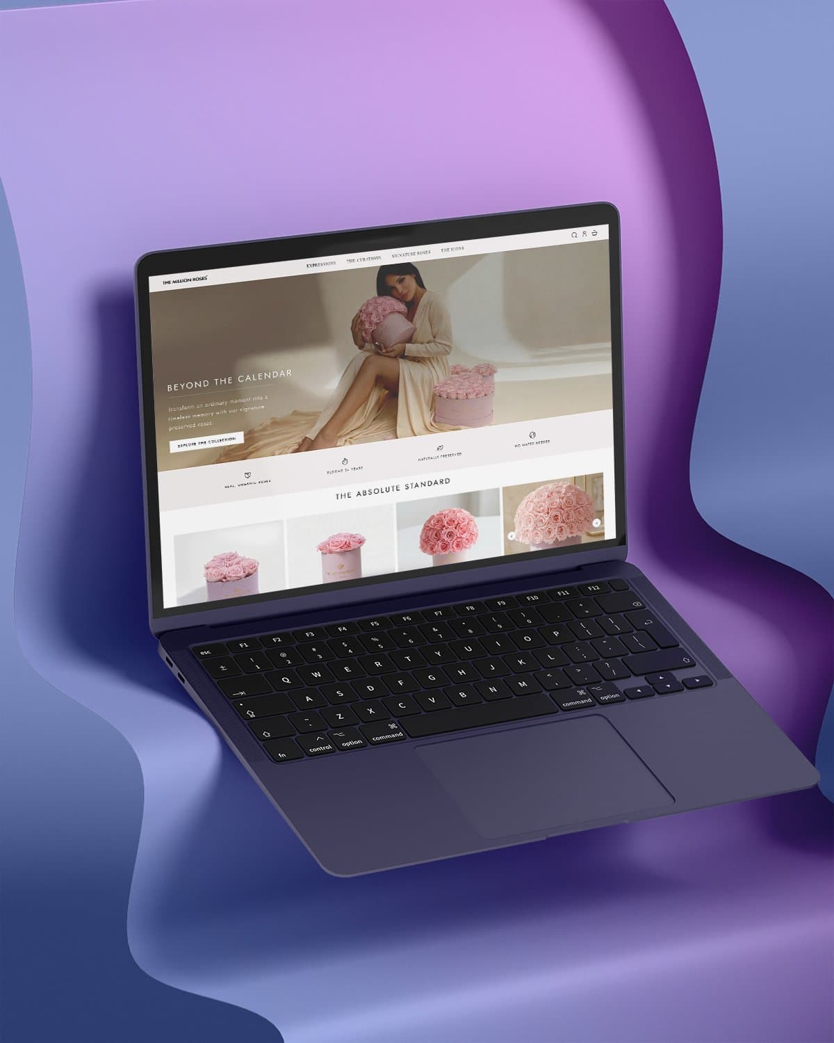 The Million Roses website shown on a device